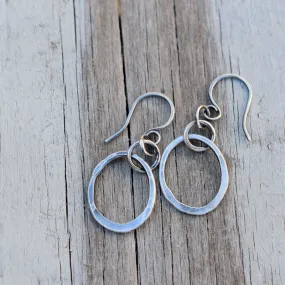 Handcrafted X-Small Silver Hoop Earrings. Pure Fine Silver Hoops. 83163 Minimalist Jewelry