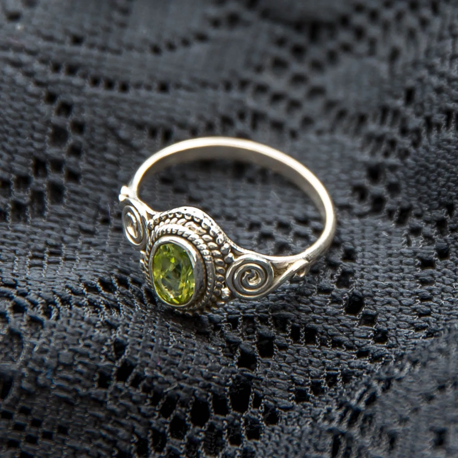 Jai Ring - Silver - Green Peridot