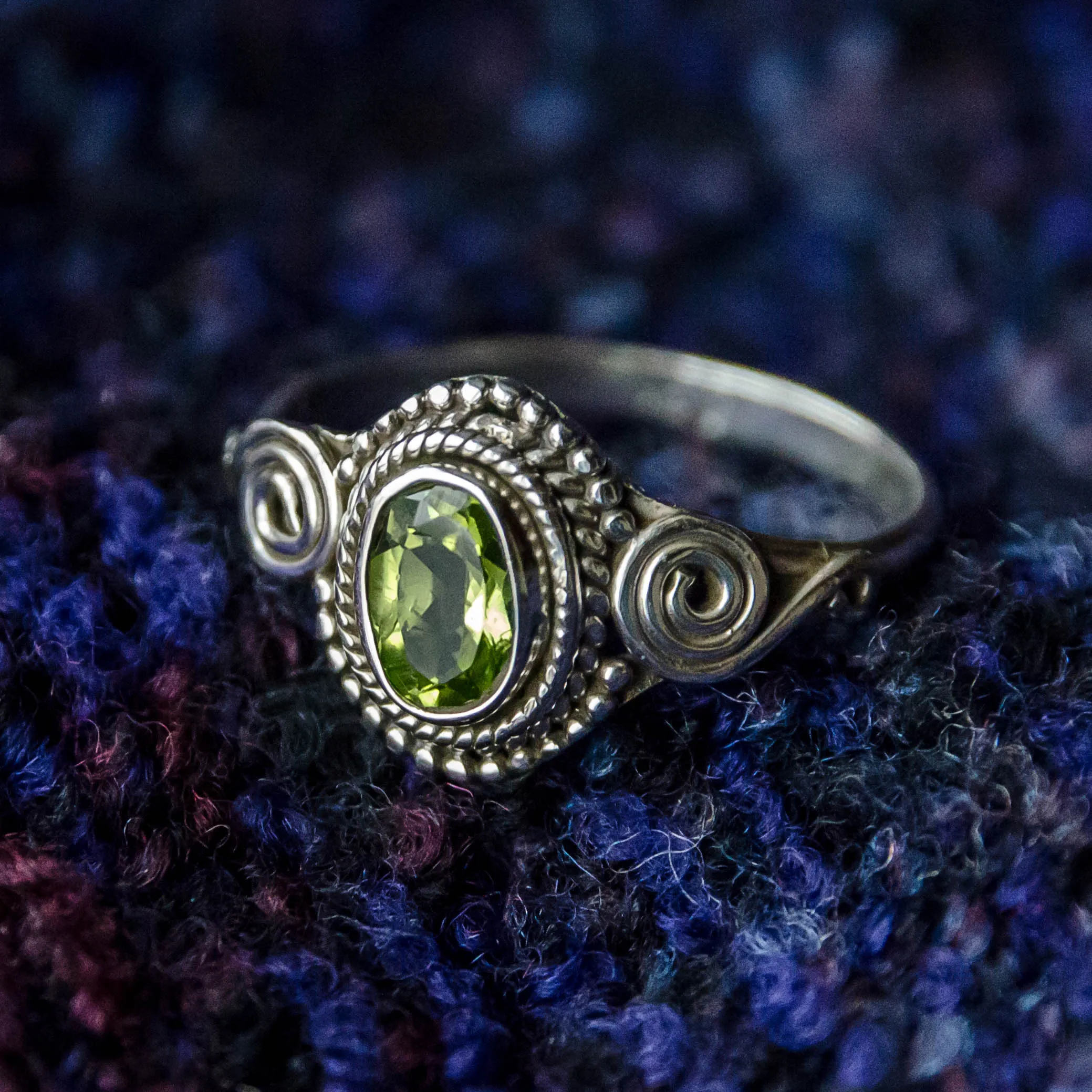 Jai Ring - Silver - Green Peridot