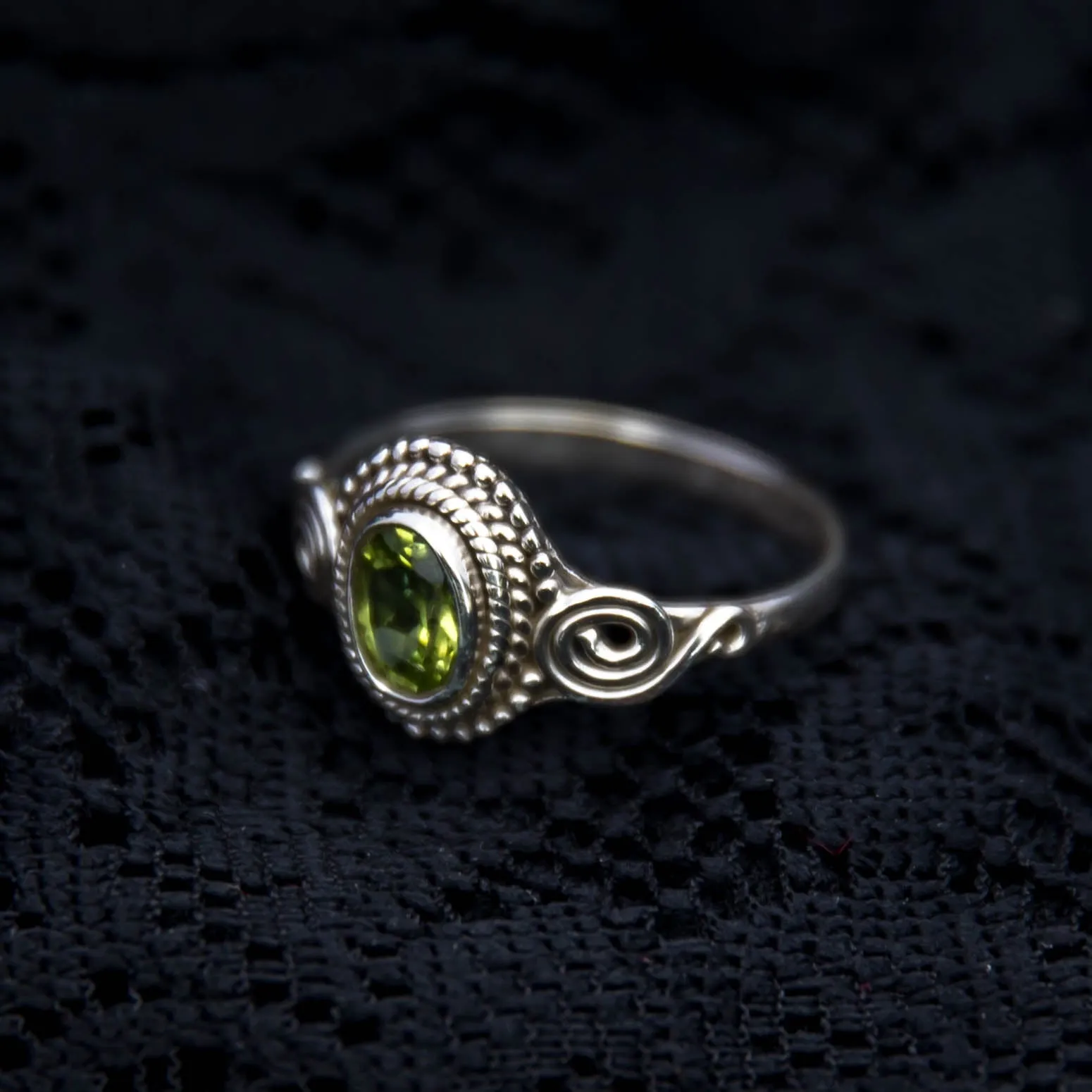 Jai Ring - Silver - Green Peridot