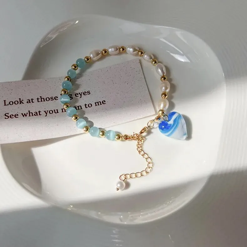 Korean New Handmade Beaded Colorful Crystal Flower Star Charms Bracelets For Women Fashion Jewelry Birthday Gifts
