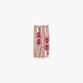 Leafy Charm CZ Silver Finger Ring
