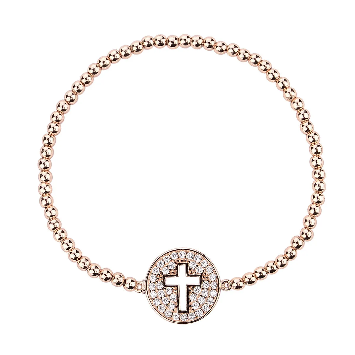 LEAP OF FAITH ROSE GOLD BEADED BRACELET