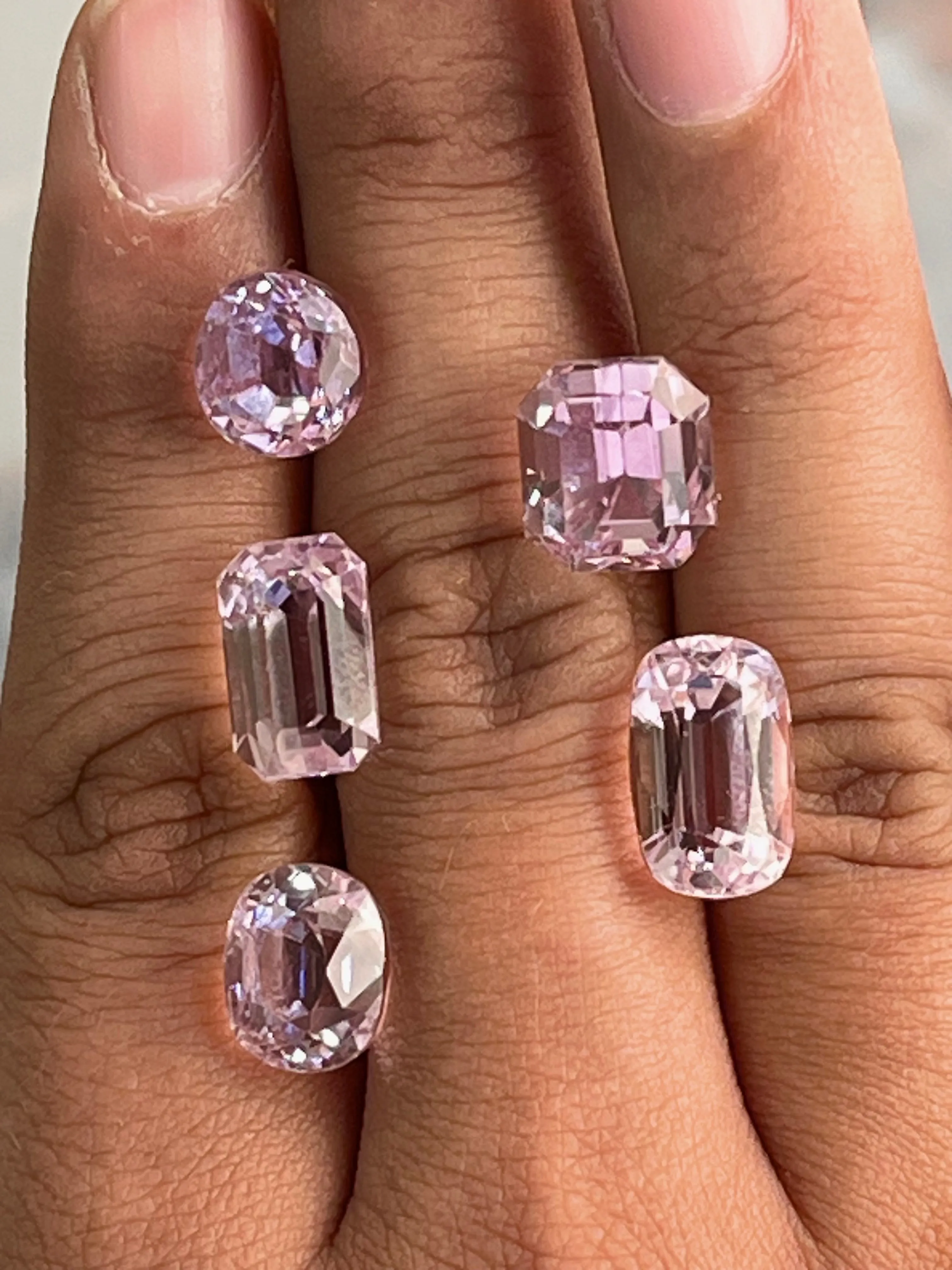 Natural Kunzite Loose Gemstone, Faceted Kunzite Cut Stone, Pink Kunzite for Jewelry, Oval/Cushion Kunzite, Loose Gemstone for Ring Making
