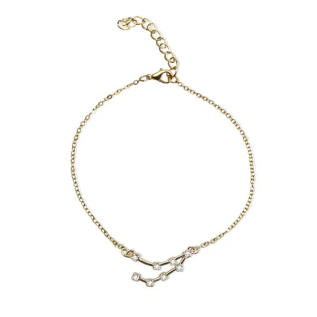 QIAMNI 12 Star Zodiac Signs Constellation Horoscope Crystal Astrology Galaxy Bracelet Bangle Jewelry Birthday Friendship Gift