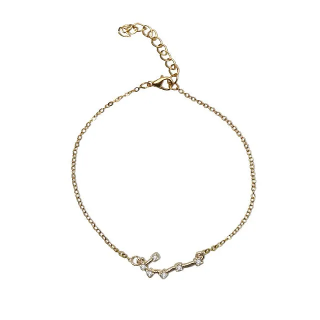 QIAMNI 12 Star Zodiac Signs Constellation Horoscope Crystal Astrology Galaxy Bracelet Bangle Jewelry Birthday Friendship Gift