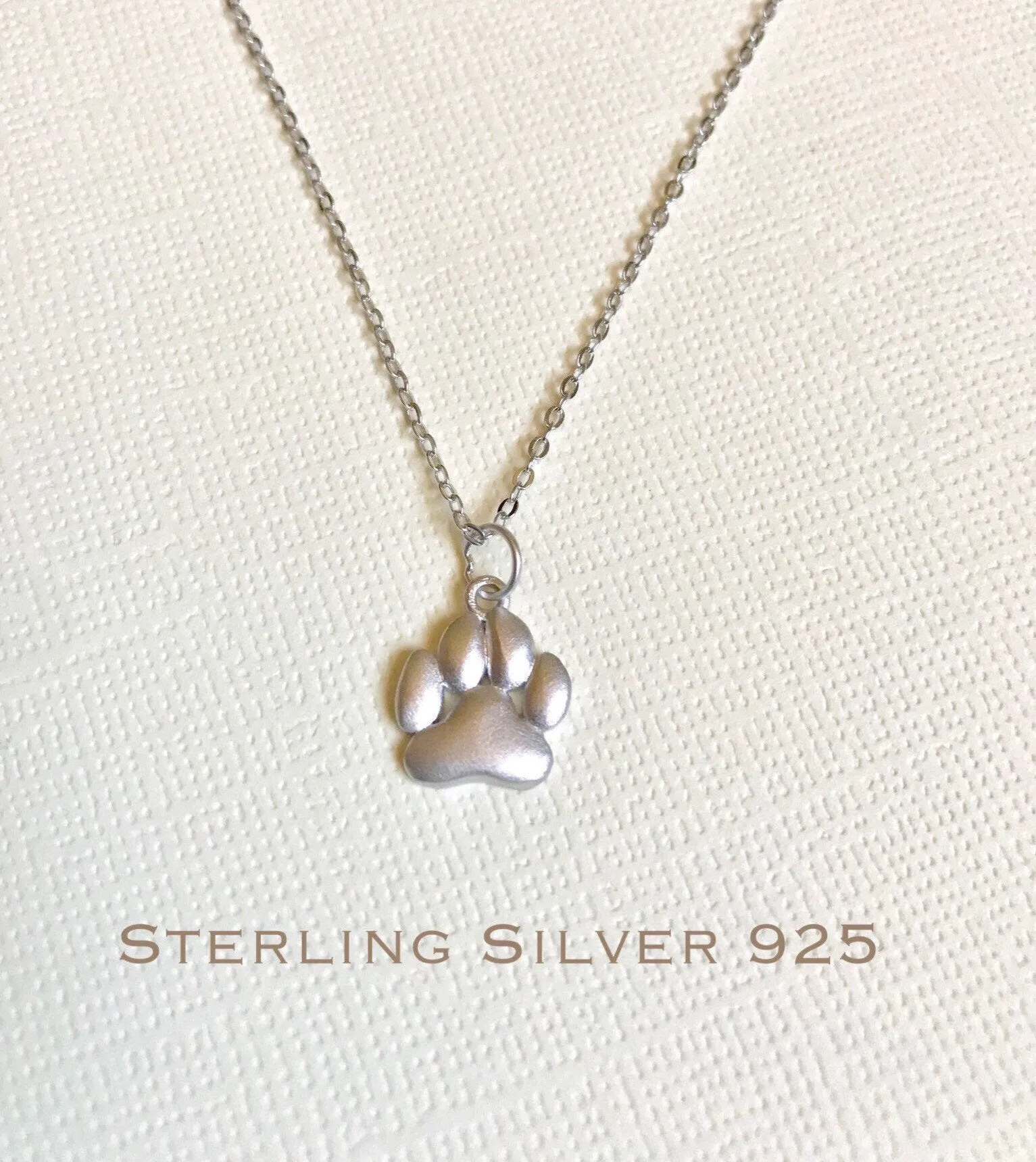 Rose Gold over Sterling Silver Paw print necklace, dog lover necklace, cat lover necklace, pet memorial, dog memorial necklace, paw necklace