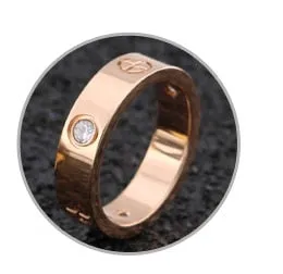 Rose Gold Stainless Steel Ring With Crystal For Woman