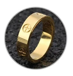 Rose Gold Stainless Steel Ring With Crystal For Woman