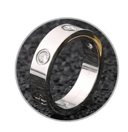 Rose Gold Stainless Steel Ring With Crystal For Woman