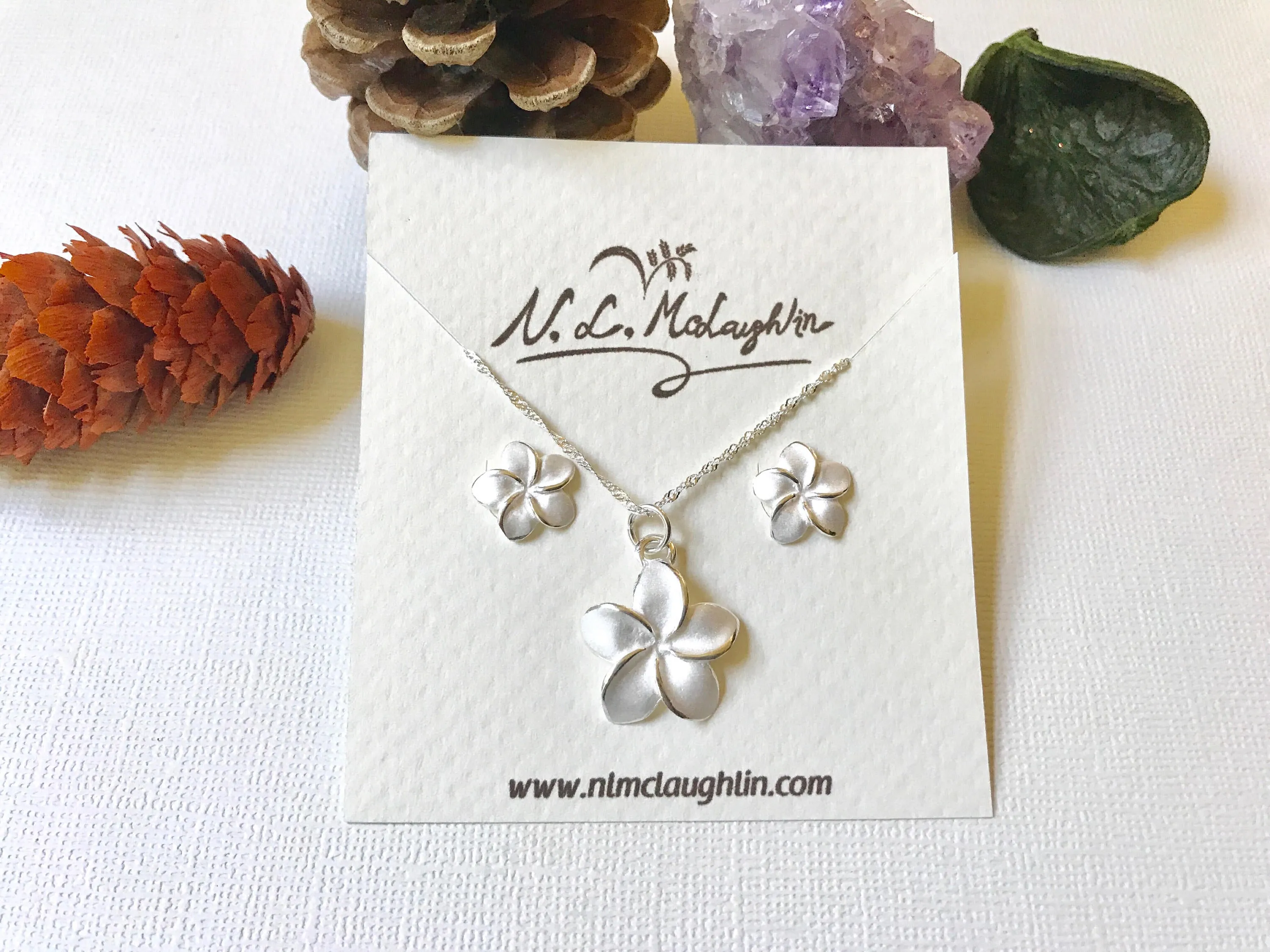 Sale! Sterling Silver plumeria necklace, Plumeria necklace, Hawaiian necklace, Plumeria jewelry, Flower necklace,Bridesmaid gift, Gold plume