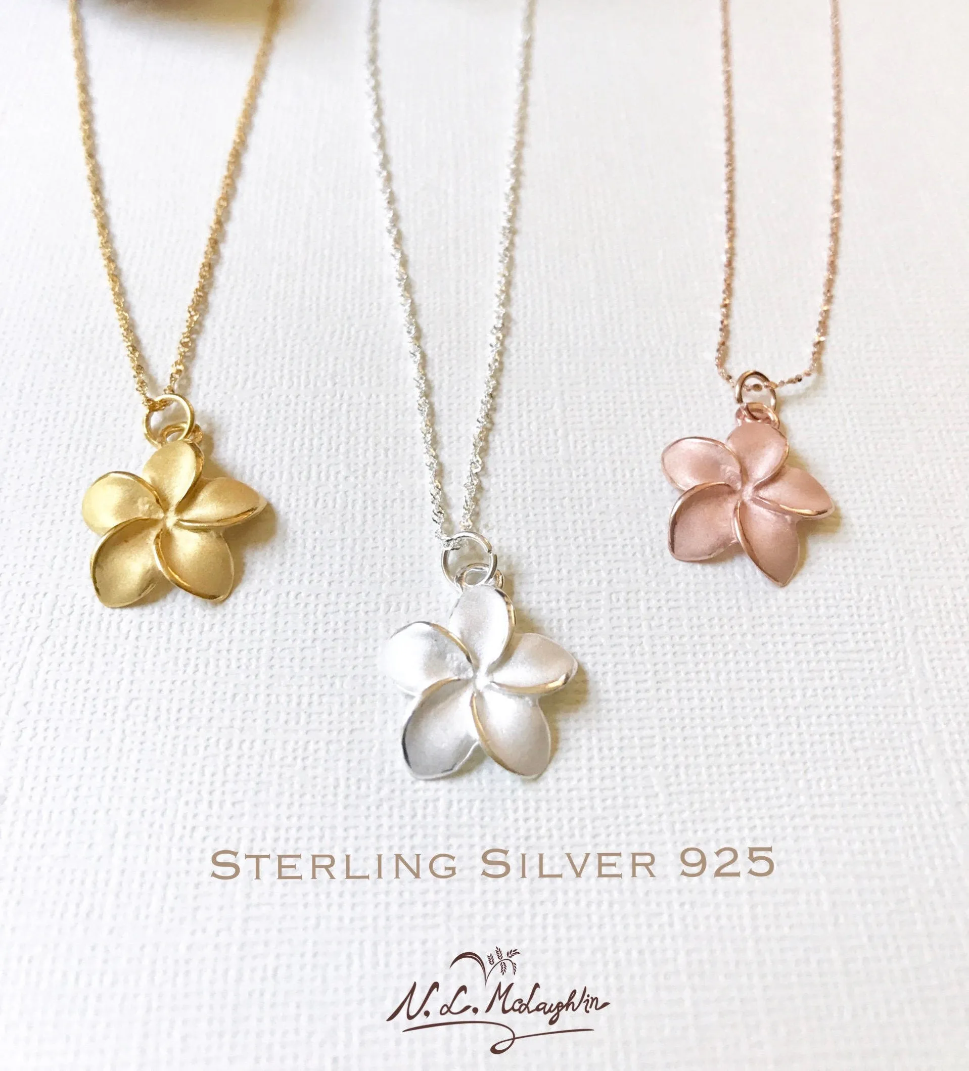 Sale! Sterling Silver plumeria necklace, Plumeria necklace, Hawaiian necklace, Plumeria jewelry, Flower necklace,Bridesmaid gift, Gold plume