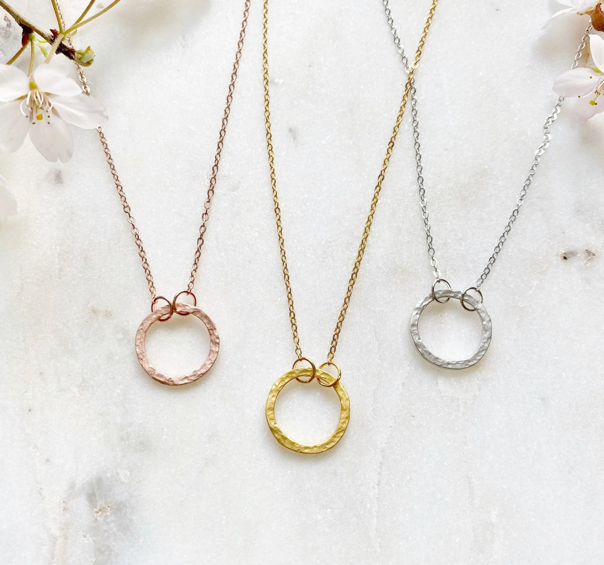 Sterling Silver Karma necklace, Open circle necklace, Eternity necklace, circle necklace, Mother necklace, gift for her, Karma jewelry
